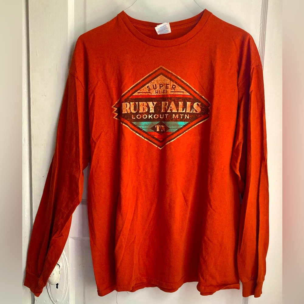 Ruby Falls Orange Long Sleeve Tee